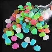 500pcs Glow in The Dark Rocks Outdoor Decorations Stones Small Luminous Pebbles, Luminous Stone for Bonsai,Lawn,Patio,Garden,Walkway Indoor & Outdoor Yard Decor (Color : Mixed)