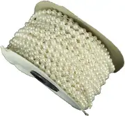 Pearl Plastic Beads on a String 4MM Faux Craft ROLL 24 yds (white)