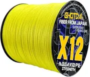 LLEIIshen 12 Strands 500M Braided Fishing Line Saltwater Fishing Wire Super Strong Multiffilament PE 25/30/39/50/65/77/92/120LB/1943