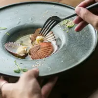 在飛比找樂天市場購物網優惠-朵頤raku歐式陶瓷西餐牛排盤 創意面碗草帽盤碗深盤飛碟盤子