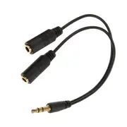 10PCS Earphone Y Splitter 3.5mm Jack 2 Plug Audio AUX Cable Auxiliary Stereo Adapter - Black