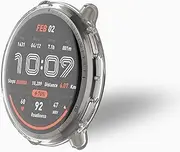 smaate Watch Cases compatible with Amazfit Active 2 44mm Smart Watch, TPU Case with Screen Protector, Protecting Watch Body & Screen, Transparent