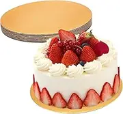 STOBAZA 10Pcs Round Cake Board Sturdy Corrugated Paper Cake Drums for Wedding Events Non Stick Decorative Cake Boards for All Cake and Styles