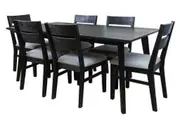 VI Ella Solid Timber 1.8 Meter Dining Table and 6 Chairs Set