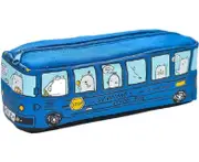 Large Capacity Pen Bag Funny School Bus Cartoon Pencil Case School Supplies or Toys (Yellow)