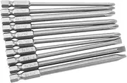 10pcs S2 Steel Cross Head Screwdriver Bits Set PH1 PH2 Slot 1/4inch Hex Shank 100mm