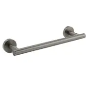 Gun Metal Round Towel Rack Holder Hook Clothes Hanger Wall Mounted 300mm Length