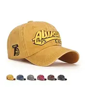 Men's Baseball Cap Black Yellow 100% Cotton Embroidery Travel Beach Outdoor Vacation Plain Adjustable Fashion