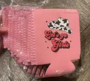 Bachelorette Koozie 12 Pack “Let’s Go Girls" Cowboy Boots Pink Party Disco