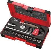 VESSEL 1/4" WOODY COMPO SWIVEL RATCHET SOCKET WRENCH SET HRW2004M-SW