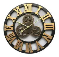 在飛比找樂天市場購物網優惠-亞馬遜跨境裝飾墻貼時鐘壁掛鬧鐘工廠直銷復古齒輪掛鐘圓形鐘表