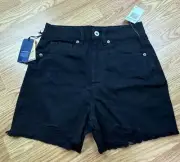 Buffalo David Bitton Joanna Womens Shorts Super High Rise Black Size 25 NEW