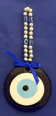 Blue evil eye rear view mirror & wall hanging ornament/ Decor