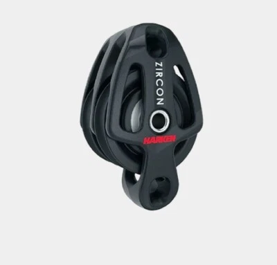 Harken 2198 57mm Zircon Double Sailboat Block with Becket Pulley