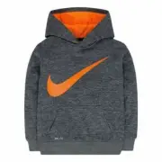NWT NIKE Boys Therma-FIT Space-Dyed Hoodie GRAY HEATHER / ORANGE Size 4 $44