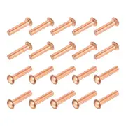 30 Pcs 5/32" x 45/64" Round Head Copper Solid Rivets Fasteners