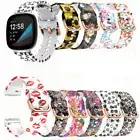 For Fitbit Versa 3 3rd Gen Watch Band Strap Soft Silicone Flowers Color Painting