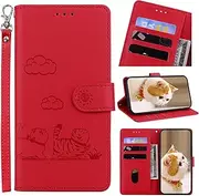 Cover Compatible with Google Pixel 6 5G,Compatible with Google Pixel 6 5G Phone Case Lanyard Card Slot Wallet Flip Stand Red