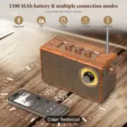 Vintage-Inspired Portable Bluetooth Speaker. Aux, TF, AM/FM