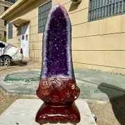 37.65LB Natural amethyst cave quartz crystal cluster mineral specimen healing