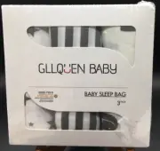 Swaddle Sleep Bags 3 pack 100% cotton charcoal white Gllquen Baby sealed NEW 0-3