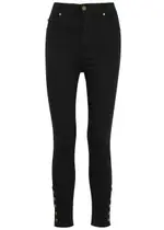Frame The Snapped Cropped Skinny Jeans - Black - 28 (W28 / UK10 / S) 28 (W28 / UK10 / S)