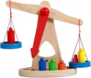 FELTECHELECTR Wooden Scale Toy Early Educational Balance Scale for Boys and Girls Safe Learning Toy Smooth Texture