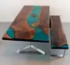 Epoxy Table Top Resin Table Walnut Custom Order For Hotels, Restaurants & Bar