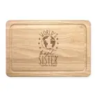 World's Best Sister Rectangular Wooden Chopping Board - Funny Gift Present