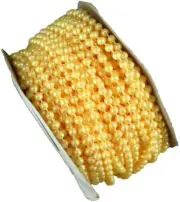Pearl Plastic Beads on a String 4MM Faux Craft ROLL 24 yds (yellow)
