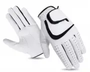 3 Pcs Men White Left Hand Golf Gloves Real Sheep Leather