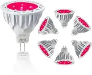 JSVSAL Dimmable MR16 LED Light Bulb 5W Replace 50W Halogen Equivalent,12V GU5.3 Bi-Pin Base, 40 Degree Spot Lighting for Indoor/Outdoor Landscape Track Bulbs (Red, 12V-6 Pack)