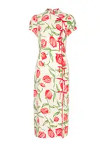 Kitri Leia Floral-print Georgette Midi Dress - Ivory - 10 (UK10 / S) 10 (UK10 / S)