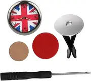 iplusmile 1Set Miniature Union Jack Car Clock Unique Union Jack Decor Clock for Vehicles Stylish Timepiece for Car Interiors Easy Installation Space Saving Design