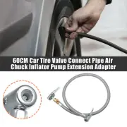 60cm Car Tire Inflator Hose Adapter with Air Release Chuck Lock Tire Valve