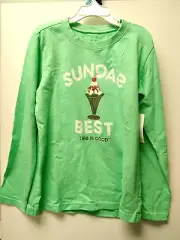 Life is Good Kid Long Sleeve Crusher Tee Sundae Best Green Medium 65632