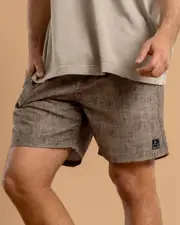 [Lucid] Lucid Men's Encrypted Elastic Waist Shorts in Stone Grey Size XL XL Stone Grey