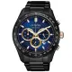 【CITIZEN 星辰】Chronograph系列 型男必備 光動能三眼計時腕錶 母親節 禮物(CA4458-88L)