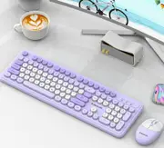 GGP Purple Punk Color Wireless 2.4G Keyboard And Mouse Combo Ergonomic Design With Long Battery Life