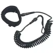 Coiled SUP Leash Black 10 Inch Paddle Board Safety Accessory