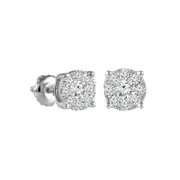 0.63 CT. T.W. Diamond Frame Stud Earrings in 10K White Gold