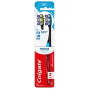 Colgate 360 Advanced Floss-Tip Toothbrush for Adults with Soft Bristles 2pk