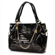 Women Sequined patent PU Leather Handbag Casual Large Crossbody Shoulder Bag