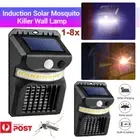 Solar Mosquito Zapper Killer LED Wall Light Sensor Lamp Bug Fly Insect Repeller