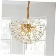 24" Modern Gold Crystal Sputnik Chandelier for Dining Living Room Glam Luxury