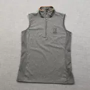 Polo Golf Ralph Lauren Vest Womens S Gray Tailored Vit 1/2 Zip TPC Scottsdale