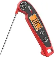 TempPro F05 Digital Meat Thermometer for Cooking with Motion Sensing, Waterproof Food Thermometer for Kitchen BBQ Oil Grill Smoker Candy Thermometer Black/red