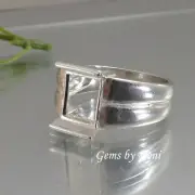 10x10mm Square Sterling Silver Fancy Pre-Notched Ring Setting Size 7 or 8