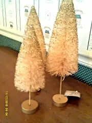 BETHANY LOWE-OPAL GOLD BOTTLE BRUSH TREES-SET/3-NEW IN BOX-2023
