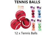 12x Pet Chew Toy Fetch Tennis Balls 6cm Sports Train Dog Puppy Throwing Play